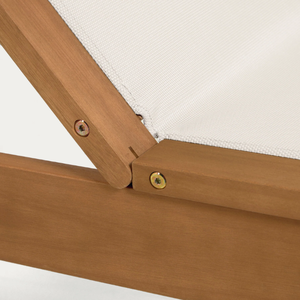 Chaise longue en teck élégante de haute qualité, structure robuste avec roulettes, dossier réglable - Product Image 5