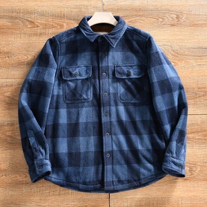 <b>Mens</b> Fleece Plaid <b>Shirts</b> Jacket Winter Casual Long Sleeve <b>Flannel</b> <b>Shirt</b> <b>Men</b> Vintage <b>Shirt</b> Button Up motorcycle style jacket - Product Image 4