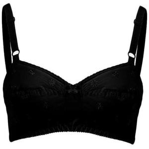 Soutien-gorge rembourré sans armatures en coton beige/noir Tailles 32B-42B - Product Image 5