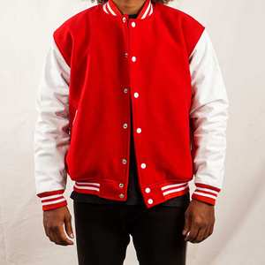 Veste universitaire personnalisée Fabricant de manches en cuir et en laine Veste de baseball pour collège Vente en gros Fournisseur d'usine OEM de haute qualité - Product Image 1