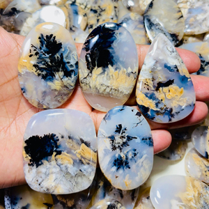Cabujón de ágata dendrítica de tigre Natural 100% de alta calidad, joyería de piedras preciosas sueltas de hermosa calidad para su colección - Product Image 1