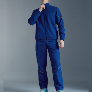 Survêtements de sport pour hommes avec logo personnalisé, veste et pantalon en nylon tissé épais, fermeture éclair, coupe-vent, respirant, couleur unie - Product Image 1