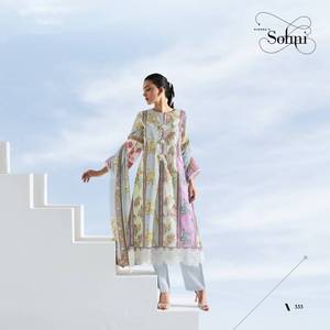 Colección al por mayor de algodón impreso digital Lawn Salwar Kameez Suits Party OUTFIT Catálogo disponible a precios con descuento - Product Image 2