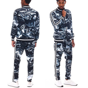 Custom Streetwear Acid Wash Sweatsuit French Terry Embroidery <b>Zip</b> <b>up</b> <b>Hoodie</b> and Sweatpants Set Baggy Cotton Tracksuits for Men - Product Image 4