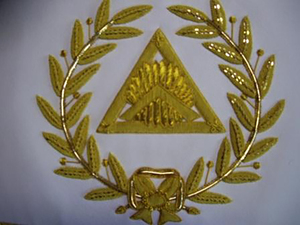 Delantales de oficial del Gran Capítulo del Arco Real con corona bordada de alta calidad hechos a medida 2025 delantales de diseño masónico personalizados - Product Image 5