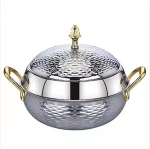เครื่องอุ่นอาหารแบบตั้งโต๊ะทรงกลมหม้อปรุงอาหารหรูหราทำด้วยมือ - Product Image 1