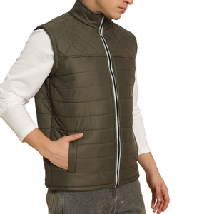 Men's Custom Logo New Design Breathable Quilted Puffer Vest - Hot Sale Sleeveless Down Jacket Warm Winter Style Wholesale - Product Image 6