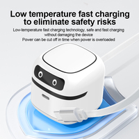 Petit chargeur rapide robotisé PD65W au nitrure de gallium avec câble rétractable, tête de charge rapide Type-C, puissance de sortie 65W, protection OTP