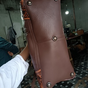 Unisex Bohemian Style Aztec Flowers Genuine Leather Duffel <b>Bag</b> Carry <b>Weekend</b> <b>Travel</b> Tassel Western Fashion Autumn Customized - Product Image 4