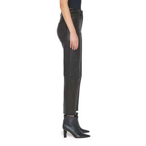 Women leather pants Trendy women leather pants <b>with</b> high waist perfect stretch and chic style that pairs well <b>with</b> tops and <b>boot</b> - Product Image 4