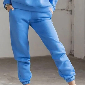 Ropa deportiva de alta calidad para mujer, chándal con capucha de talla grande y peso pesado para correr, ropa deportiva de moda con patrón sólido - Product Image 2