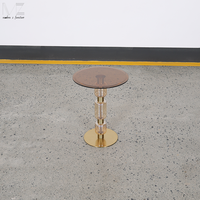 Table basse ronde minimaliste moderne OEM en gros, table d'appoint personnalisée avec cadre en verre pour salon et appartement