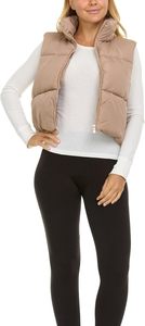 Chaleco acolchado recortado para mujer, chalecos sin mangas para mujer, chaleco acolchado, forro polar grueso con cremallera 2025 - Product Image 3