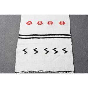 Turkish <b>Runner</b> <b>Rug</b>, 2.2x12.7 ft Vintage <b>Rug</b>, White Kilim Wool <b>Rug</b> - Product Image 4