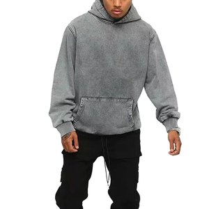 OEM por encargo lavado ácido de gran tamaño pulóver con capucha sudaderas con capucha para hombre y sudaderas con capucha de algodón grueso de alta calidad - Product Image 4