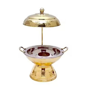 Plato de frotamiento redondo para Buffet, calentador de comida, chafer con tapa superior, platos de frotamiento para eventos de boda - Product Image 4