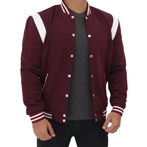 Chaqueta con letras universitarias de calidad superior para hombre en lana y cuero en blanco personalizable al por mayor para chaqueta de invierno para hombre - Product Image 2