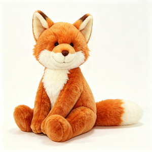 Customized Red Fox Plush Puppet <b>Toy</b> Cute <b>Stuffed</b> Animal Realistic Sitting <b>Soft</b> Fox Plush PP Cotton Filling 12cm for 5-7 Years - Product Image 1