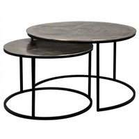 Mesa de Centro Moderna de Hierro con Cubierta de Mármol, Acabado con Recubrimiento en Polvo, Personalizable, Muebles para el Hogar, Mesas Nido Multiusos