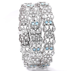Modern Luxury Reverse AD Silver & Rhodium Plated Brass <b>Bangles</b> <b>Set</b> Fashionable Contemporary <b>Bangle</b> Design - Product Image 1