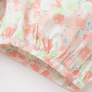 OEM ODM niñas algodón sólido respetuoso con el medio ambiente lindo Puff manga cuello cuadrado verano A-Line vestido fábrica al por mayor niños moda - Product Image 6