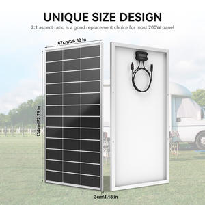 Panneau solaire monocristallin rigide demi-cellule pour extérieur, 200W, 22% d'efficacité, vente en gros, entrepôt américain - Product Image 5