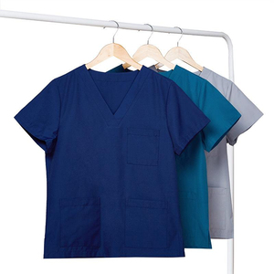Scrubs spandex extensibles à 4 voies pour femmes et hommes, ensembles médicaux uniformes d'hôpital à col en V, vente en gros en stock - Product Image 5