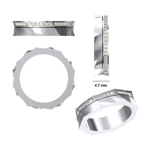 แหวนแต่งงานโมอิสโซลิแทร์ประดับเพชรโมอิส925เงินแท้ทรงกลมดีไซน์คลาสสิก2025ขายดี - Product Image 6