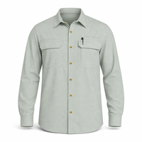 Chemise de pêche pour homme personnalisée OEM en polyester respirant, résistant aux UV, séchage rapide et confortable, vente en gros