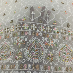 ผ้าปักลายวิสโคสเนื้อหนาอย่างดี สำหรับตัดเย็บชุดคุर्ตา โคติ เชอร์วานี เลเฮนกา - Product Image 1