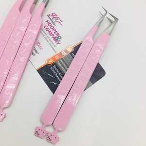 Nouvelle expédition rapide pince à épiler Logo pointe fine Extension de cils pince à épiler acier inoxydable Kitty cils pince à épiler emballage durable bas quantité minimale de commande - Product Image 4