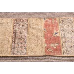 Tapis turc vintage 1,5x5 pi (47x153 cm), tapis en laine patchwork orange - Product Image 4