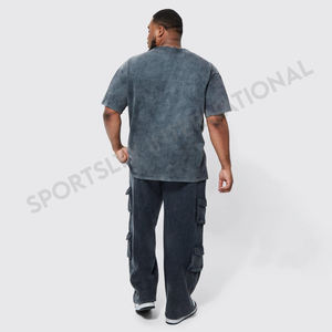 Camiseta Deportiva de Algodón 100% para Hombre, 240 Gramos, Alta Calidad, Corte Regular, Estilo Casual, Impresión de Serigrafía Personalizada en la Parte Delantera, Venta al por Mayor - Product Image 3