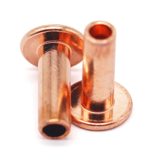 หมุดย้ำทองเหลืองแบบกึ่งกลวงหัวแบน DIN7338 หมุดย้ำทองแดงแบบกลวง - Product Image 1