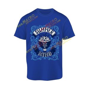 T-shirt bleu royal à manches courtes 100% coton éponge respirant personnalisé pour hommes OEM Fournisseur de mode Pakistan Logo Neck Casual Wear - Product Image 2