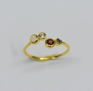 แหวนโกเมนโอปอลจากออสเตรเลียไม่ต่ำกว่าของชำร่วยชุบทอง14K S925สำหรับงานแต่งงานงานปาร์ตี้ของขวัญ - Product Image 1