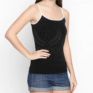 Camiseta básica de algodón de alta calidad para mujer, camiseta sin mangas elástica al por mayor, camiseta sin mangas Lisa personalizada con estilo para mujer - Product Image 3