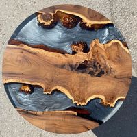 USER HANDCRAFT TABLE RONDE EN RÉSINE ÉPOXY POUR SALLE À MANGER Meubles Table de rivière en bois et résine pour la maison et le bureau