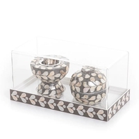 Ensemble cadeau brûleur de bakhoor en bois et nacre, brûleur d'encens arabe écologique pour le Ramadan