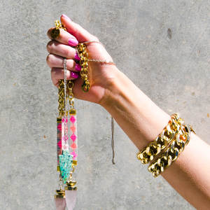 สร้อยข้อมือโซ่หนา สไตล์เรขาคณิต ทำจากโลหะผสมไทเทเนียมสแตนเลส ชุบทองคำขาว มีสีเงินให้เลือก - Product Image 1