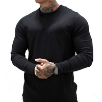 Vêtements de sport musculaire, fitness décontracté, mode OEM logo personnalisé pour hommes slim stretch gym entraînement athlétique hommes chemise de sport à manches longues