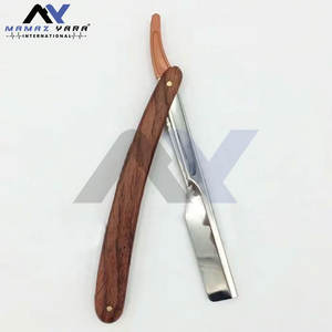 Rasoir de barbier avec manche en plastique peint en bois et lame interchangeable standard - Product Image 4