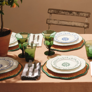 Meilleure vente Napperon en rotin fait à la main écologique avec bord vert Tapis de table tissé à la main en osier naturel décor à la maison pour commande en gros - Product Image 4