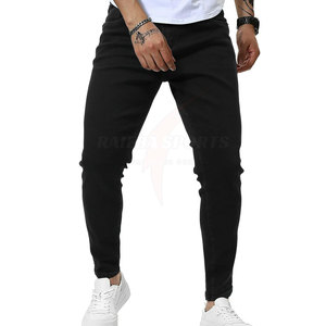 Hot Sale New Arrival <b>Men's</b> Mid <b>Waist</b> Straight Light Wash Solid Casual <b>Jeans</b> Pants <b>High</b> Quality Breathable Eco-Friendly Quick Dry - Product Image 2