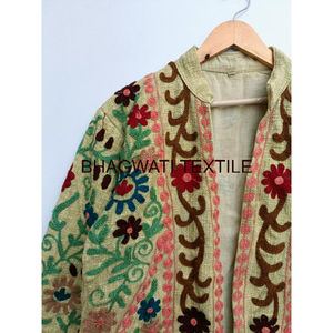 Veste courte en coton pour femmes de haute qualité brodée à la main Suzani Design bord brut durable respirant-Meilleur prix - Product Image 5