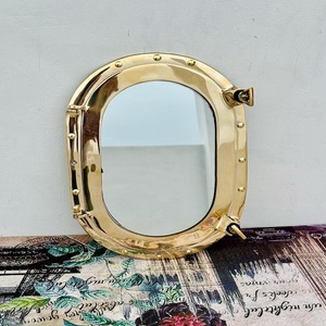 Espejo de ojo de buey ovalado de latón, ojo de buey de barco de latón, ventana náutica, espejo de pared para decoración del hogar - Product Image 6