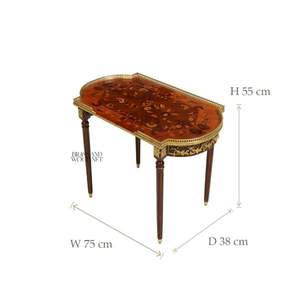 Ensemble de tables gigognes classiques de luxe avec incrustations en bois faites à la main et détails en laiton pour une décoration intérieure élégante - Product Image 6