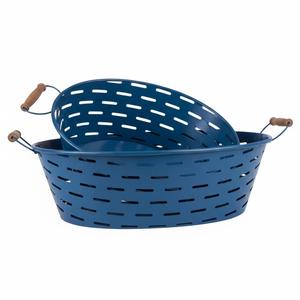 Wholesale Modern Style Bronze Color Metal Olive <b>Bucket</b> With Handles Decorative Iron Storage Planter For Home And Garden Decor - Product Image 4