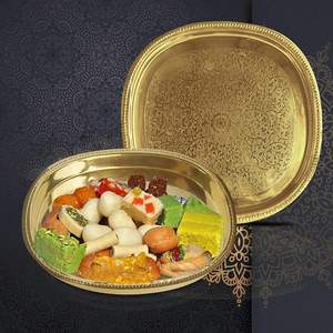 Plateau de service en laiton doré poli imitation antique, artisanat exquis pour une décoration de cuisine élégante, article cadeau par Calvin Handicraft - Product Image 2