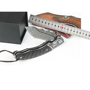 มีดครัวใบตายเหล็กดามัสกัสเกรดอุตสาหกรรมคุณภาพสูง ทนทาน ด้ามไม้ ความยาวรวม 12 นิ้ว รับผลิตแบบ OEM - Product Image 5